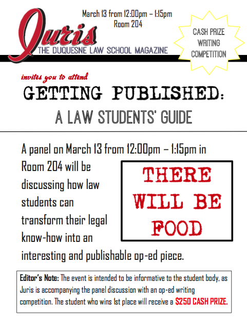 Getting Published: A Law Student’s Guide presented by Juris Magazine