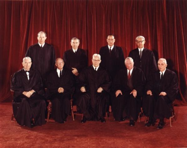 (Warren Court – photo courtesy of Oyez.org): 
The Warren Court (named for then Chief Justice Earl Warren) was comprised of Associate Justices Hugo L. Black, William J. Brennan, Jr. (author of the New York Times opinion), Tom C. Clark, William O. Douglas, Arthur J. Goldberg, John M. Harlan, Potter Stewart, and Byron R. White.